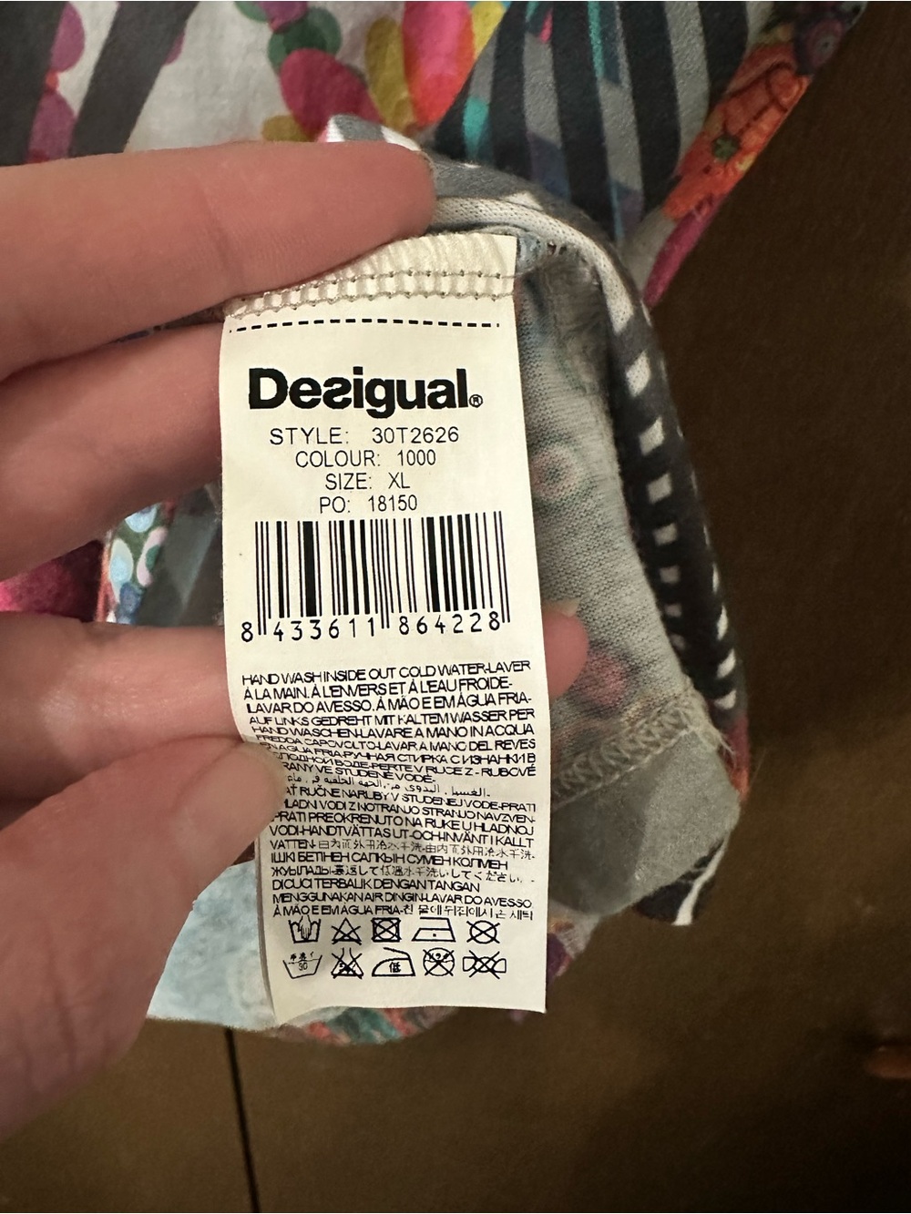 Desigual Bright Multicolour Floral Scoop Neck Women’s Top Size Large Maximalist - Picture 14 of 16
